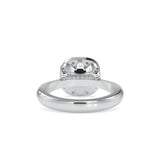 Lab Grown Diamonds with 1 CT Center Solitaire, 0.60 CT Side Diamonds in 14Kt Yellow Gold Round Brilliant Diamond Halo Engagement Ring - IGI Certified & Customizable