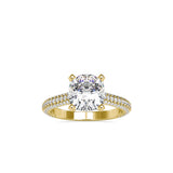 Lab Grown Diamond with 1 CT Center Solitaire, 0.9 CT Side Diamonds Engagement Ring in 14K Yellow  Gold - IGI Certified & Customizable