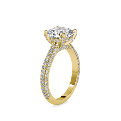 1.52 CT Lab Grown Round Brilliant Diamond Solitaire Engagement Ring in 14K Yellow Gold, IGI Certified