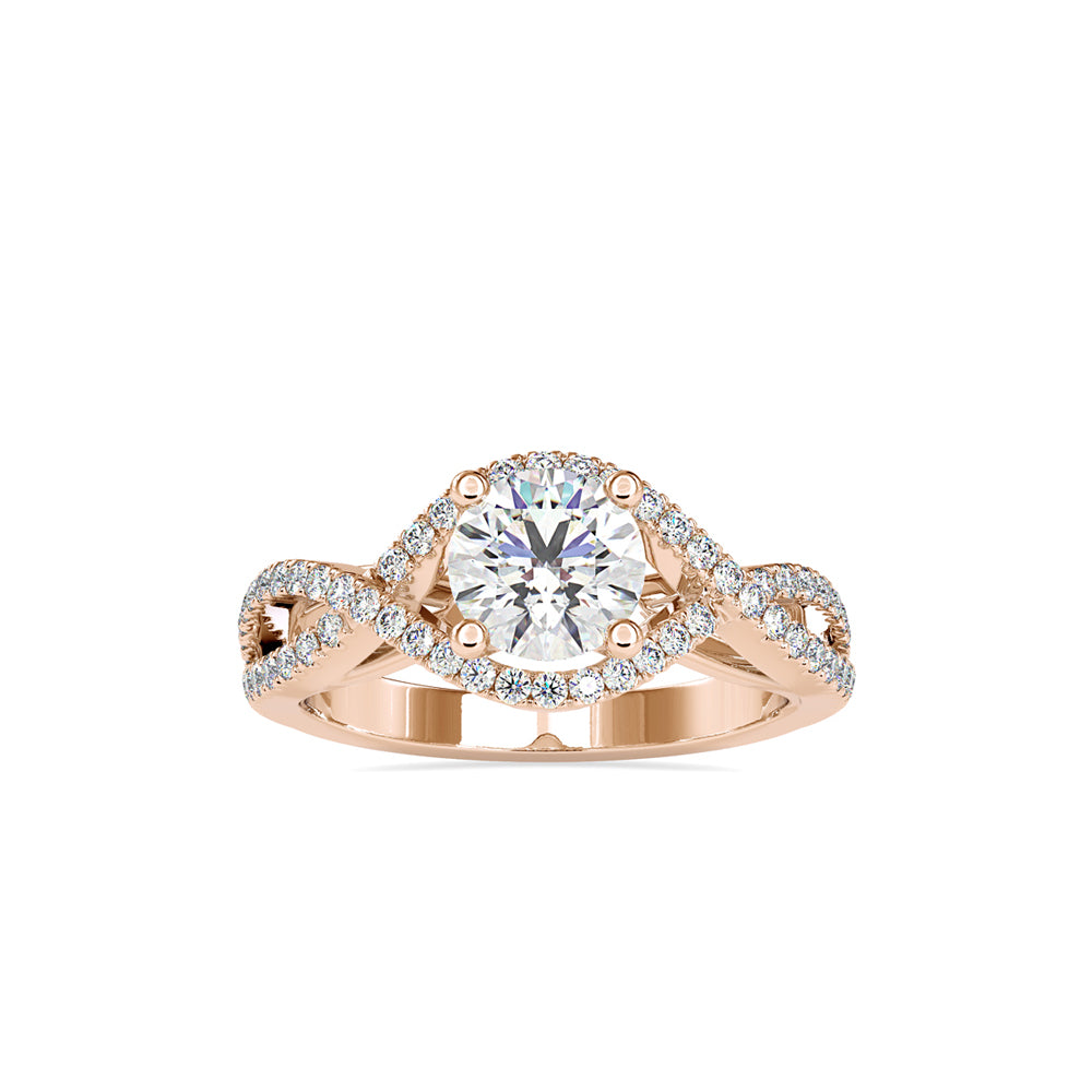 1.45 CT Lab Grown Round Brilliant Diamond Infinity Engagement Ring in 14K Yellow Gold, IGI Certified