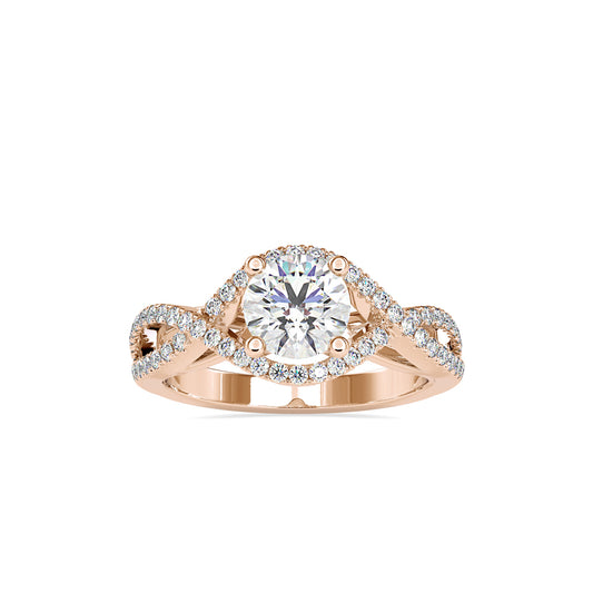1.45 CT Lab Grown Round Brilliant Diamond Infinity Engagement Ring in 14K Yellow Gold, IGI Certified