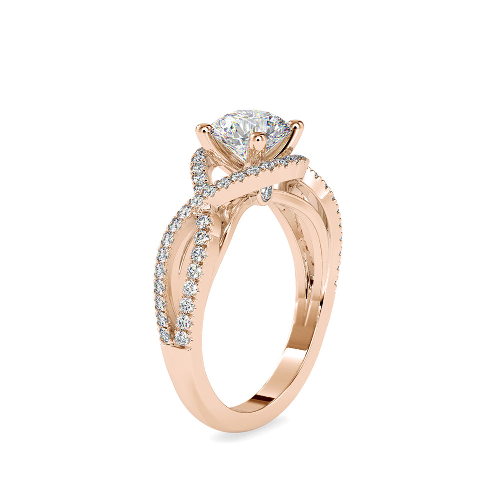1.45 CT Lab Grown Round Brilliant Diamond Infinity Engagement Ring in 14K Yellow Gold, IGI Certified