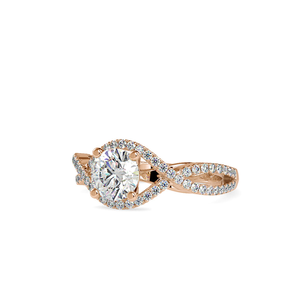 1.45 CT Lab Grown Round Brilliant Diamond Infinity Engagement Ring in 14K Yellow Gold, IGI Certified