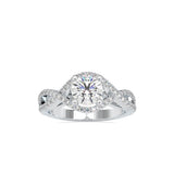 Lab Grown Diamonds with 1CT Center Solitaire, 0.56 CT Side Diamonds in 14K Yellow Gold, Brilliant Diamond Infinity Engagement Ring -  IGI Certified & Customizable