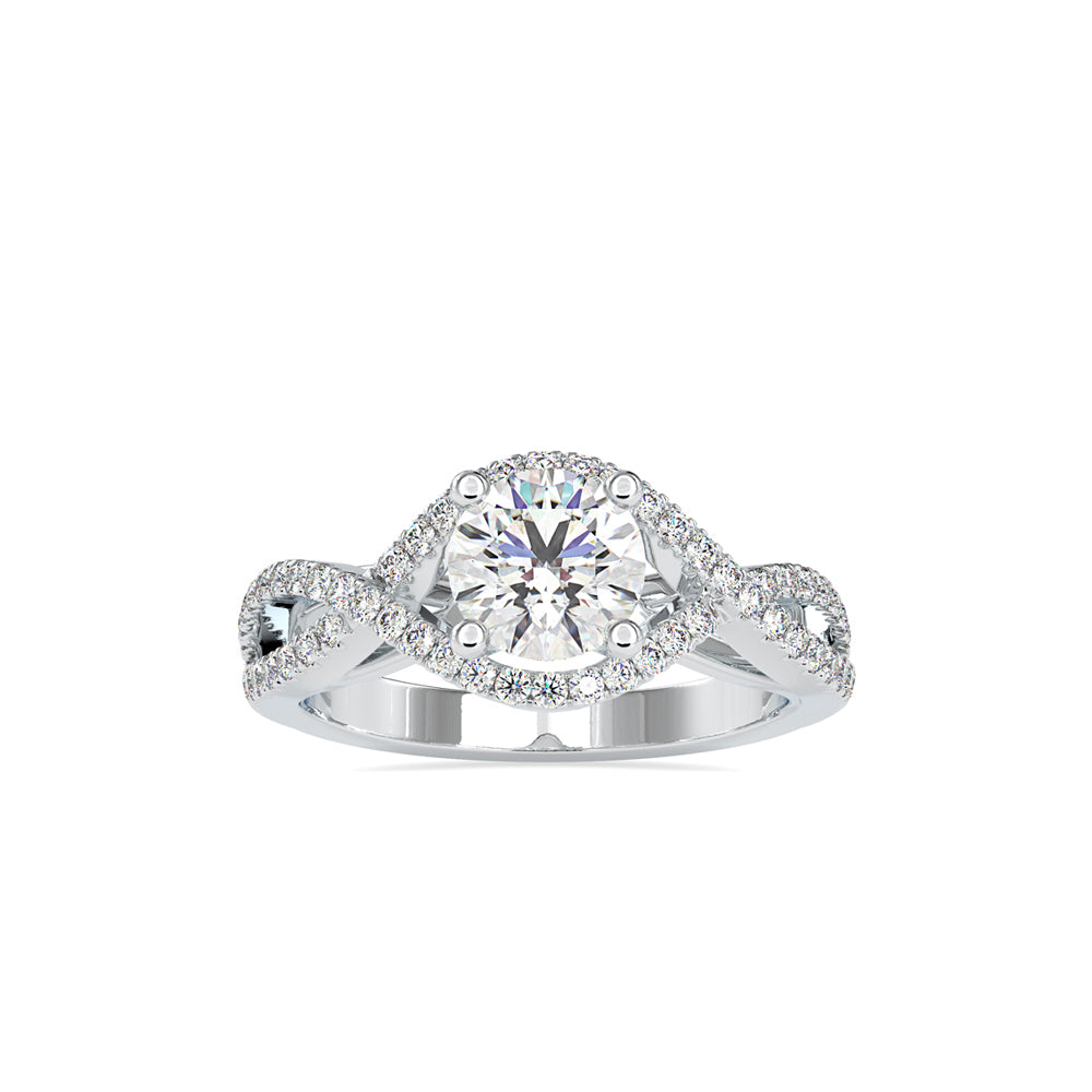 1.45 CT Lab Grown Round Brilliant Diamond Infinity Engagement Ring in 14K Yellow Gold, IGI Certified