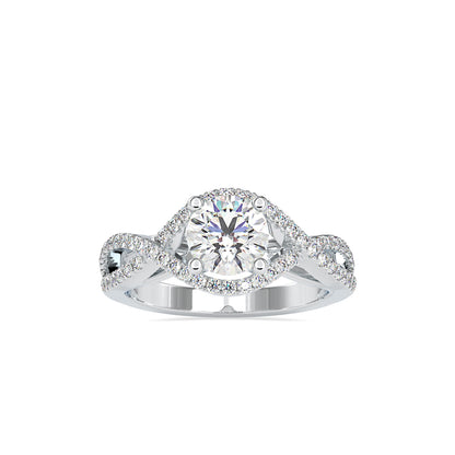 1.45 CT Lab Grown Round Brilliant Diamond Infinity Engagement Ring in 14K Yellow Gold, IGI Certified