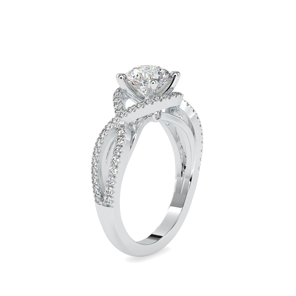 1.45 CT Lab Grown Round Brilliant Diamond Infinity Engagement Ring in 14K Yellow Gold, IGI Certified