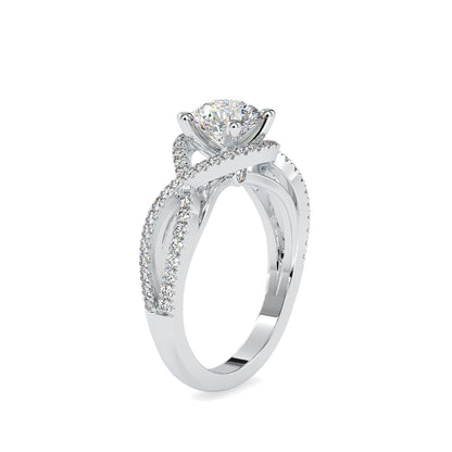 1.45 CT Lab Grown Round Brilliant Diamond Infinity Engagement Ring in 14K Yellow Gold, IGI Certified