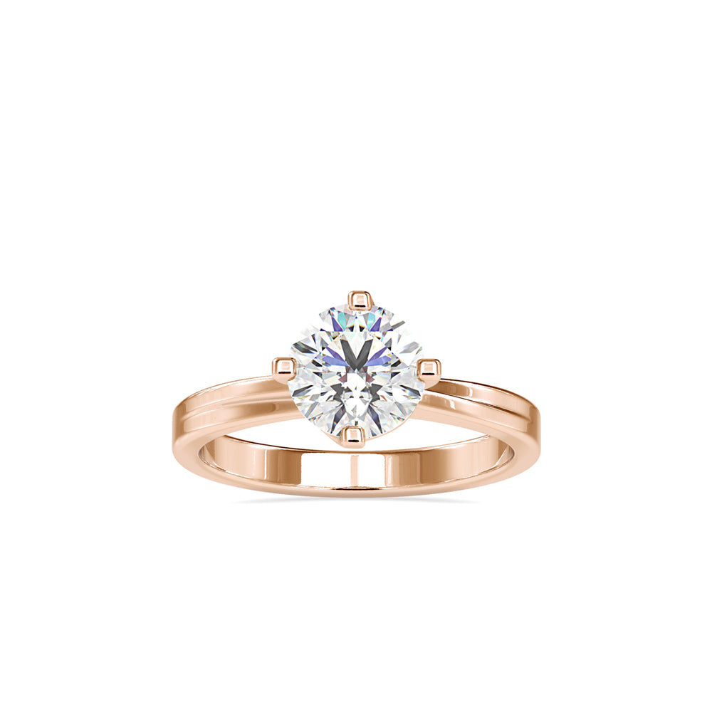1.05 CT Lab Grown Round Brilliant Diamond Solitaire Engagement Ring in 14K Yellow Gold, IGI Certified