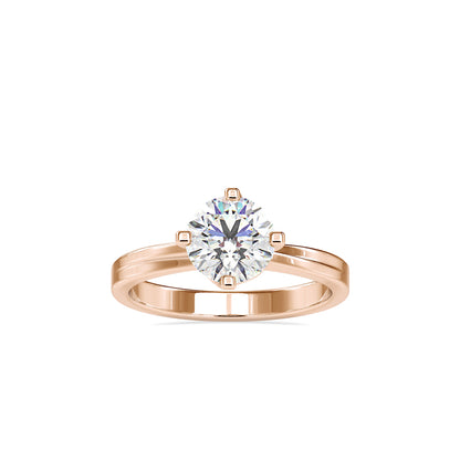 1.05 CT Lab Grown Round Brilliant Diamond Solitaire Engagement Ring in 14K Yellow Gold, IGI Certified