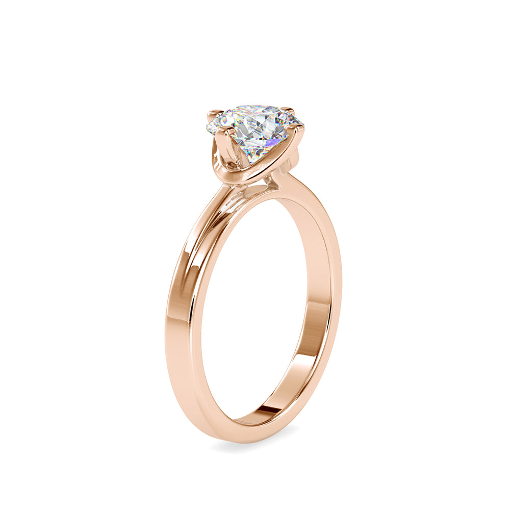1.05 CT Lab Grown Round Brilliant Diamond Solitaire Engagement Ring in 14K Yellow Gold, IGI Certified