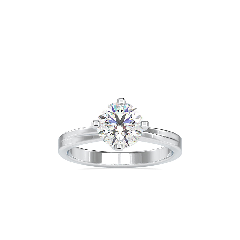 1.05 CT Lab Grown Round Brilliant Diamond Solitaire Engagement Ring in 14K Yellow Gold, IGI Certified
