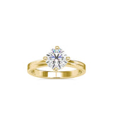 Lab Grown Diamond 1.05 CT Center Round Brilliant Solitaire Engagement Ring in 14K Yellow Gold, IGI Certified
