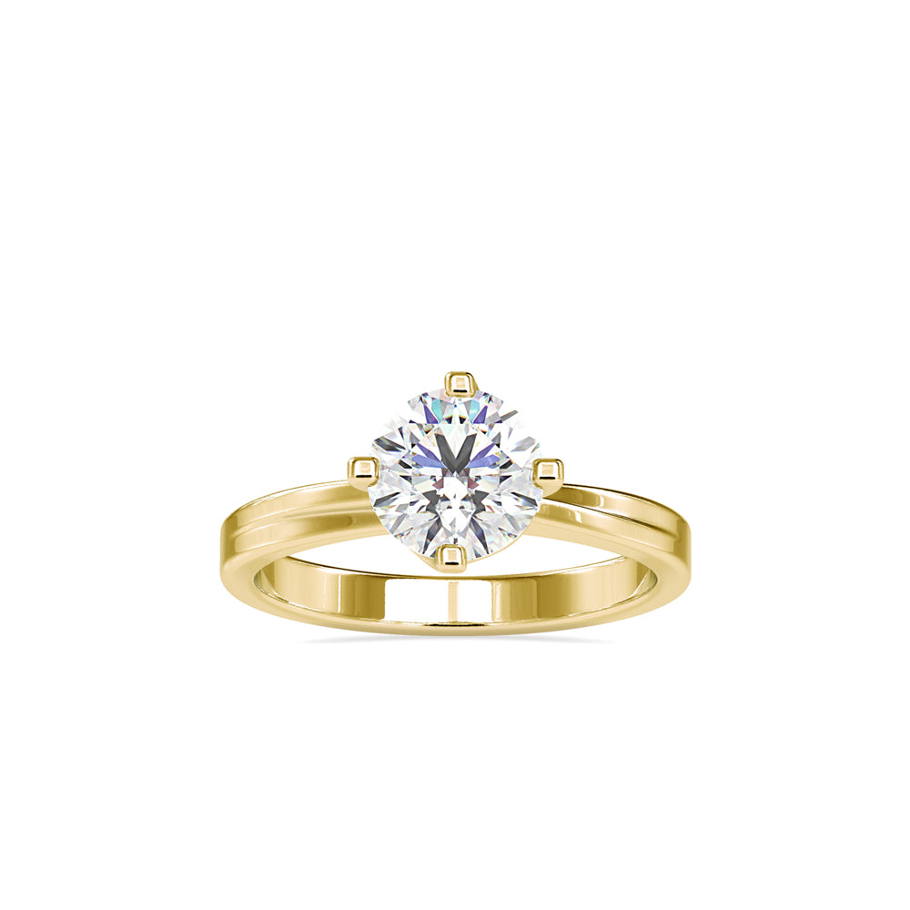 1.05 CT Lab Grown Round Brilliant Diamond Solitaire Engagement Ring in 14K Yellow Gold, IGI Certified