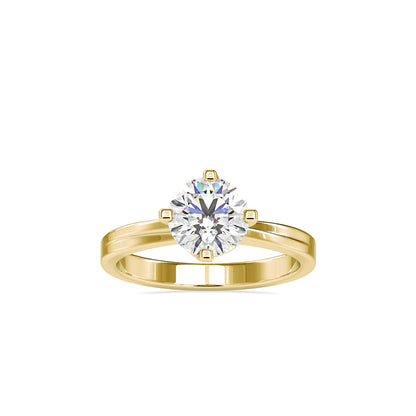 1.05 CT Lab Grown Round Brilliant Diamond Solitaire Engagement Ring in 14K Yellow Gold, IGI Certified