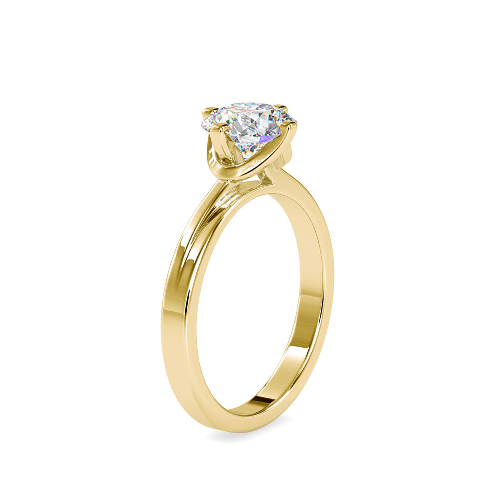 1.05 CT Lab Grown Round Brilliant Diamond Solitaire Engagement Ring in 14K Yellow Gold, IGI Certified