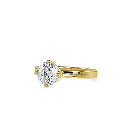 1.05 CT Lab Grown Round Brilliant Diamond Solitaire Engagement Ring in 14K Yellow Gold, IGI Certified