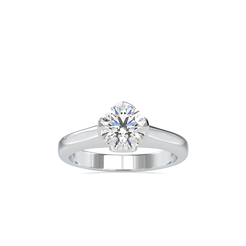 1.07 CT Lab Grown Round Brilliant Diamond Solitaire Engagement Ring in 14K Yellow Gold, IGI Certified