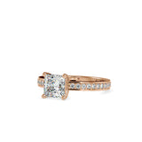 Lab Grown Diamonds with 1.02 CT Center Solitaire, 0.28 CT Side Diamonds in 14K Yellow -  IGI Certified & Customizable
