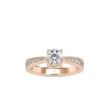 Lab Grown Diamonds with 1 CT Center Solitaire, 0.12 CT Side Diamonds in 14K Yellow -  IGI Certified & Customizable