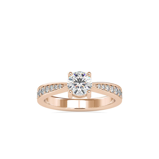 0.08 CT Lab Grown Diamond Heart Ring in 14K Rose Gold, IGI Certified