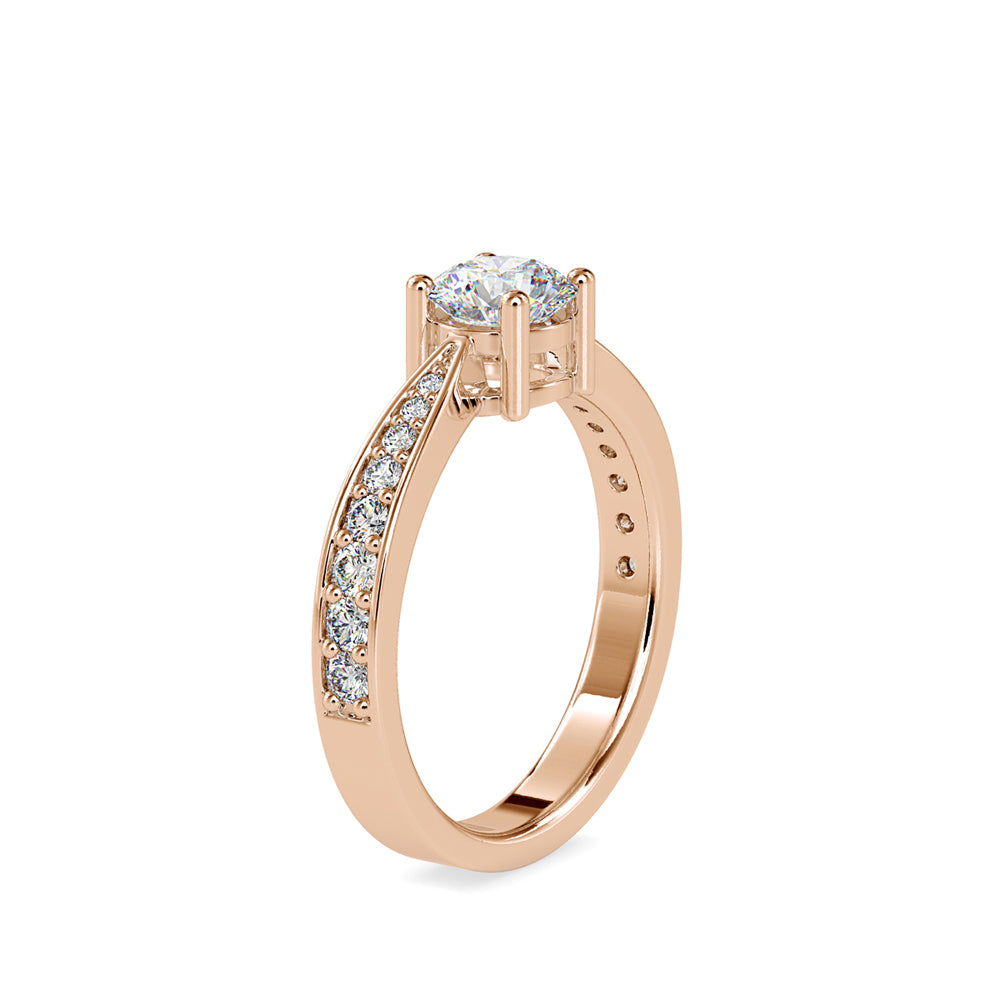 0.08 CT Lab Grown Diamond Heart Ring in 14K Rose Gold, IGI Certified