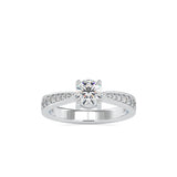 Lab Grown Diamonds with 1 CT Center Solitaire, 0.12 CT Side Diamonds in 14K Yellow -  IGI Certified & Customizable