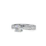 Lab Grown Diamonds with 1 CT Center Solitaire, 0.12 CT Side Diamonds in 14K Yellow -  IGI Certified & Customizable