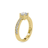 Lab Grown Diamonds with 1 CT Center Solitaire, 0.12 CT Side Diamonds in 14K Yellow -  IGI Certified & Customizable