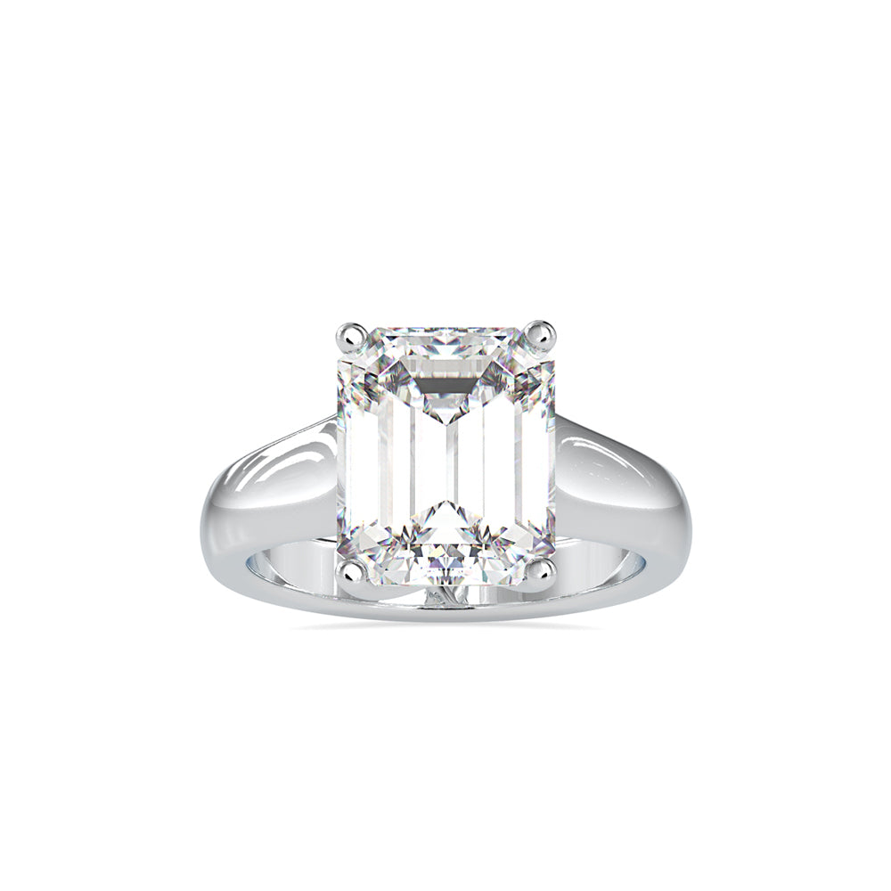 1.02 CT Lab Grown Emerald Cut Diamond Ring in 14K Rose Gold, IGI Certified
