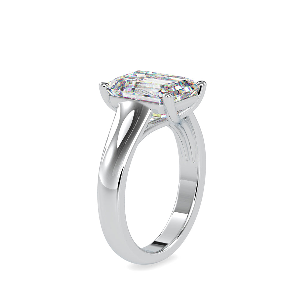 1.02 CT Lab Grown Emerald Cut Diamond Ring in 14K Rose Gold, IGI Certified