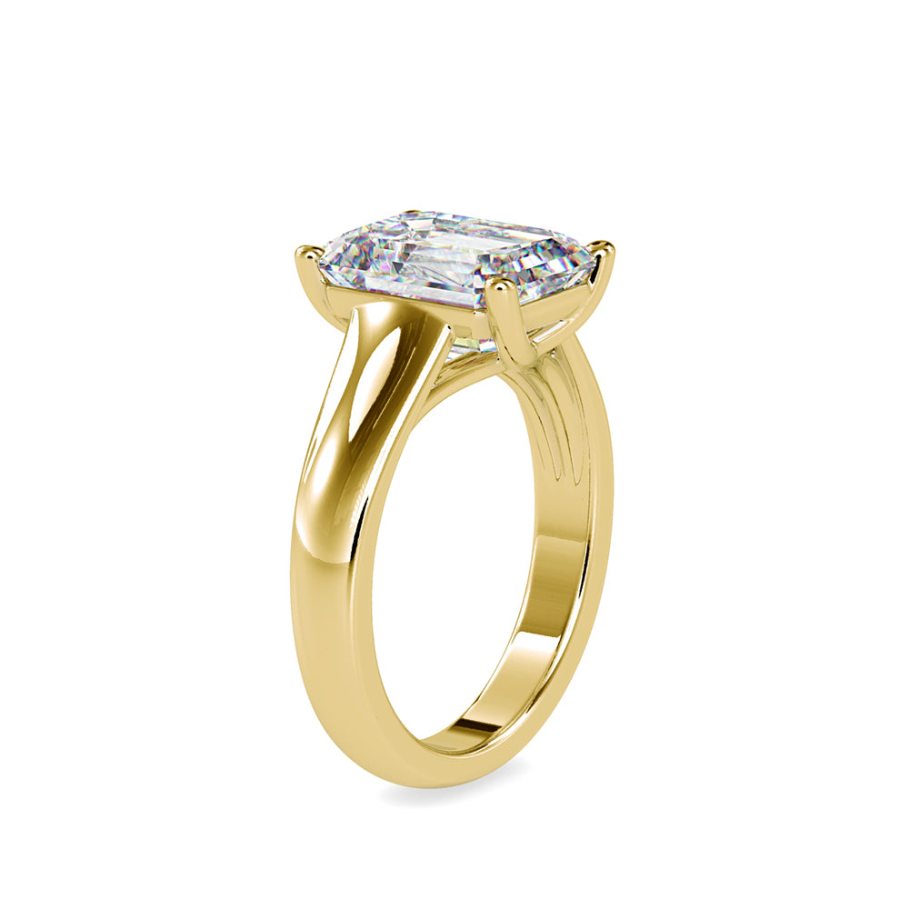 1.02 CT Lab Grown Emerald Cut Diamond Ring in 14K Rose Gold, IGI Certified