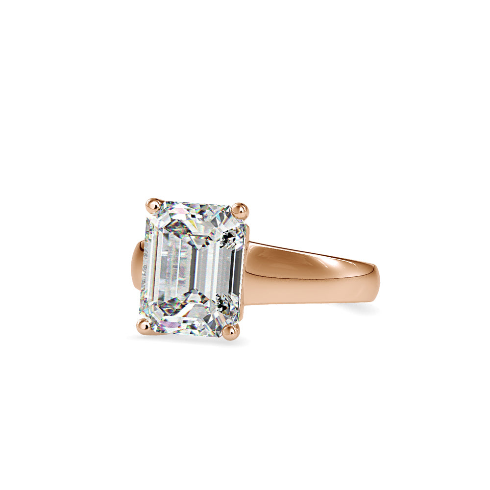 1.02 CT Lab Grown Emerald Cut Diamond Ring in 14K Rose Gold, IGI Certified