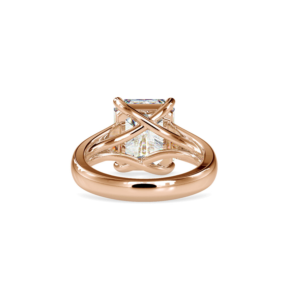 1.02 CT Lab Grown Emerald Cut Diamond Ring in 14K Rose Gold, IGI Certified