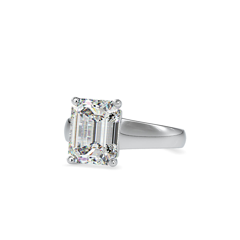 1.02 CT Lab Grown Emerald Cut Diamond Ring in 14K Rose Gold, IGI Certified