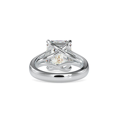 1.02 CT Lab Grown Emerald Cut Diamond Ring in 14K Rose Gold, IGI Certified