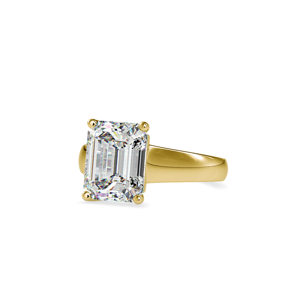 1.02 CT Lab Grown Emerald Cut Diamond Ring in 14K Rose Gold, IGI Certified