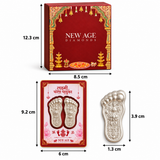 5 Gram 999 Pure Silver Lakshmi Charan Paduka | Traditional Festive Pooja Gift Box | Auspicious Silver Gift