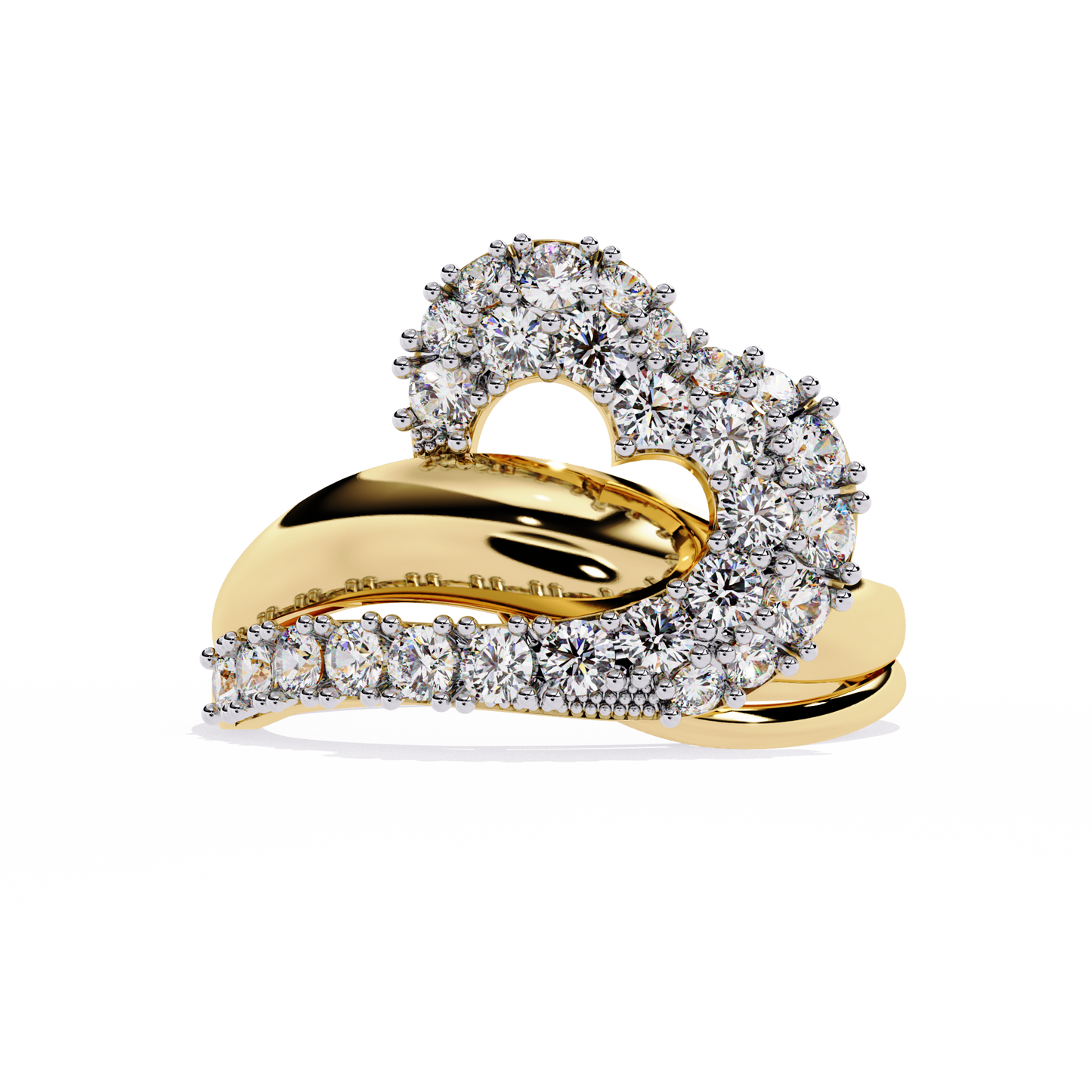 Love's Embrace: 14k Gold Ring with 0.67ct Diamonds