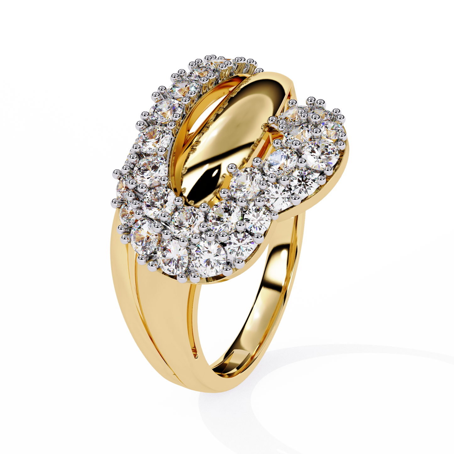 Love's Embrace: 14k Gold Ring with 0.67ct Diamonds