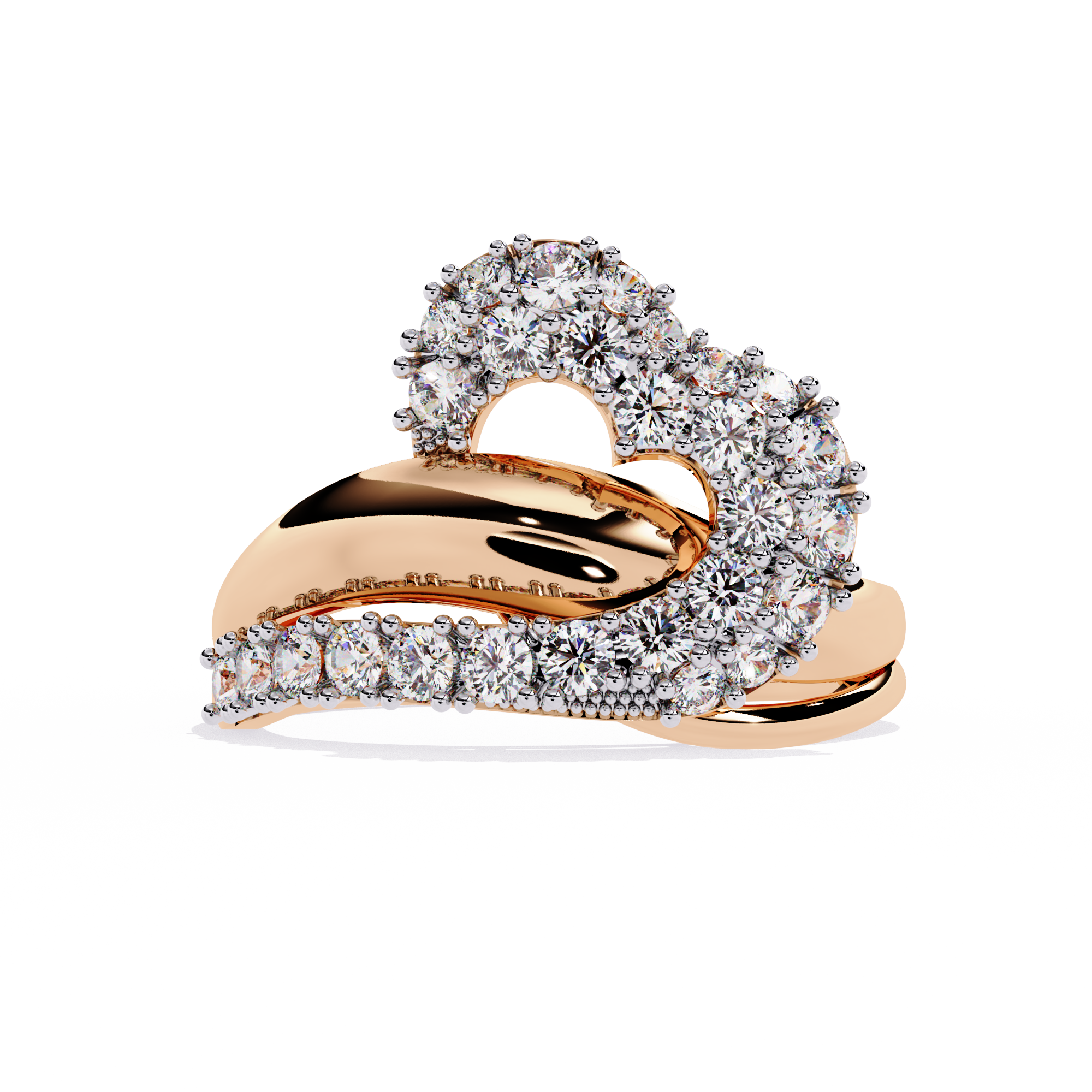 Love's Embrace: 14k Gold Ring with 0.67ct Diamonds