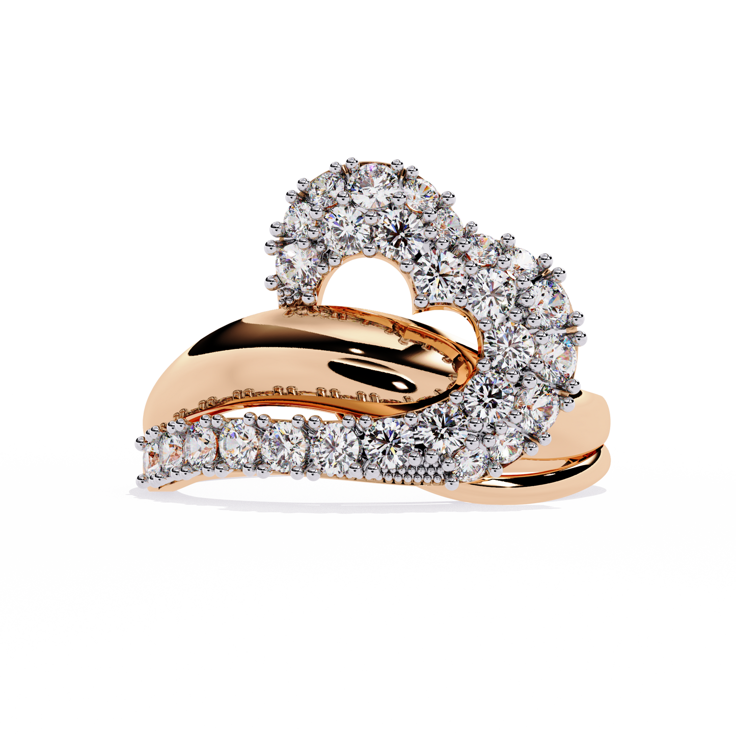 Love's Embrace: 14k Gold Ring with 0.67ct Diamonds
