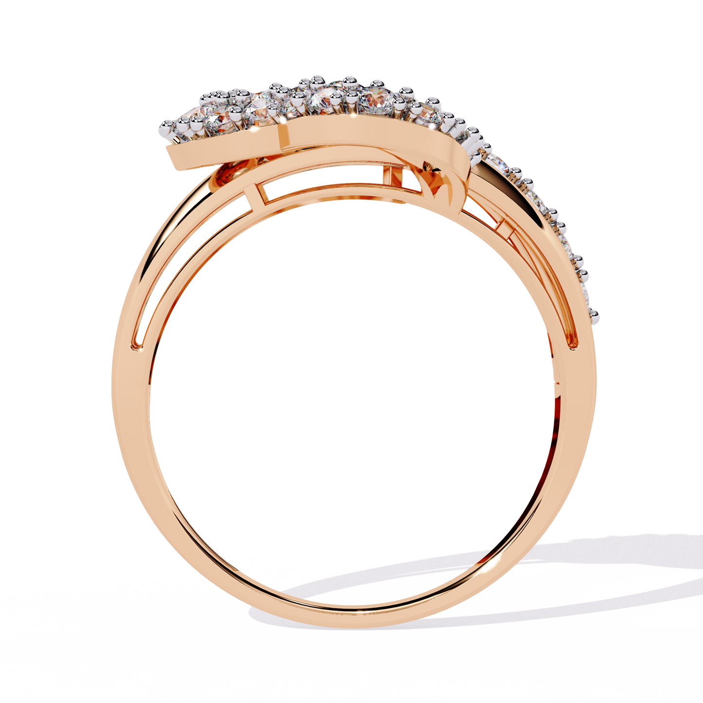 Love's Embrace: 14k Gold Ring with 0.67ct Diamonds