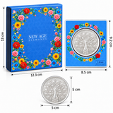 5 Gram 999 Pure Silver Peacock Coin | Premium Blue Floral Gift Box | Elegant Festive & Wedding Gift