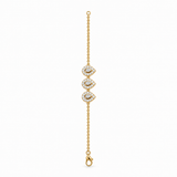 18K Gold Vermeil Three-Stone Pear Halo Lab-Grown Diamond Bracelet