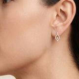 14K Gold Vermeil Diamond Teardrop Stud Earrings