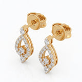14K Gold Vermeil Diamond Teardrop Stud Earrings