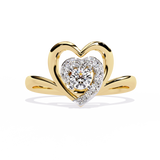 14K Gold 0.26 CT Lab Grown Diamond Heart Ring – IGI Certified, Customizable