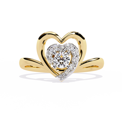 Twinkle Twinkle Little Heart: 14k Gold 0.26 ct Diamond Ring