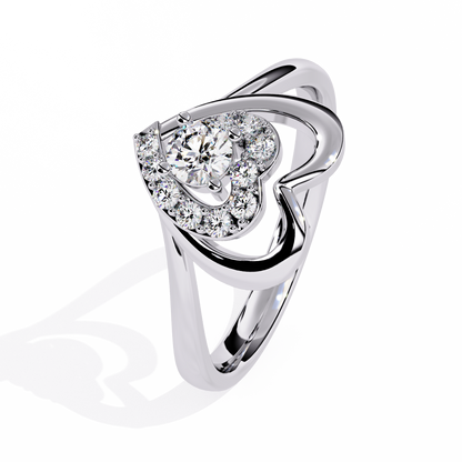 Twinkle Twinkle Little Heart: 14k Gold 0.26 ct Diamond Ring